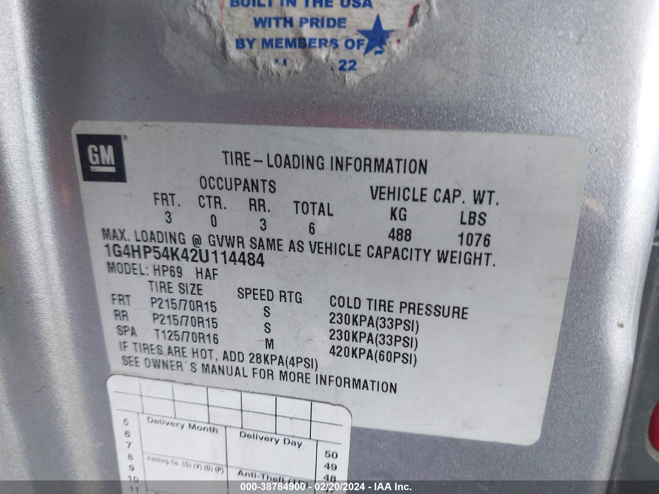 Photo 8 VIN: 1G4HP54K42U114484 - BUICK LESABRE 