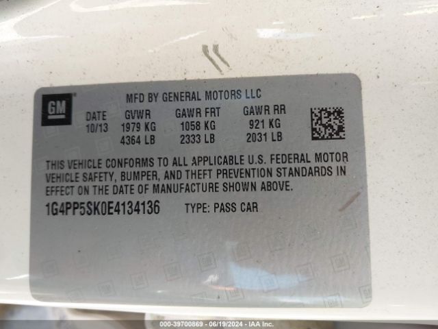 Photo 8 VIN: 1G4PP5SK0E4134136 - BUICK VERANO 