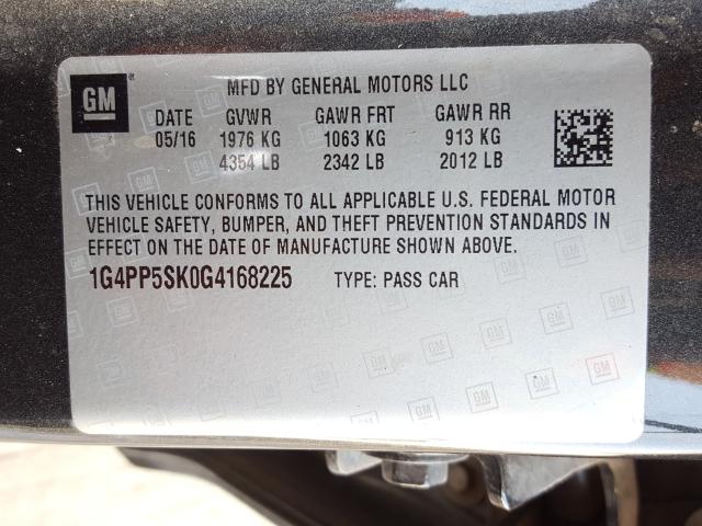 Photo 9 VIN: 1G4PP5SK0G4168225 - BUICK VERANO 