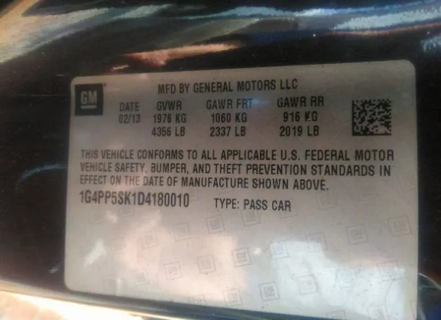 Photo 8 VIN: 1G4PP5SK1D4180010 - BUICK VERANO 