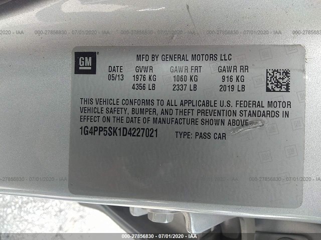 Photo 8 VIN: 1G4PP5SK1D4227021 - BUICK VERANO 