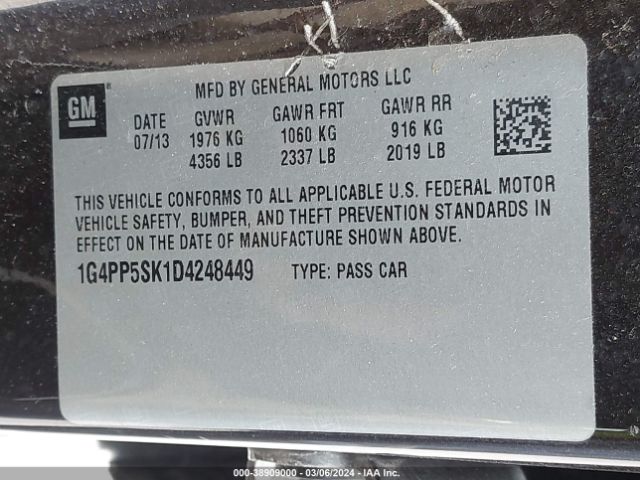 Photo 8 VIN: 1G4PP5SK1D4248449 - BUICK VERANO 