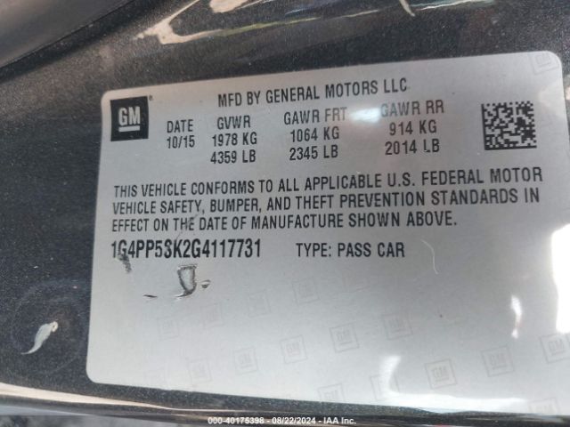 Photo 8 VIN: 1G4PP5SK2G4117731 - BUICK VERANO 