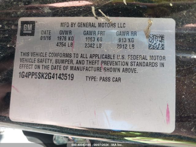 Photo 8 VIN: 1G4PP5SK2G4143519 - BUICK VERANO 