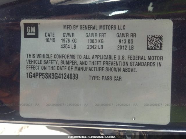 Photo 8 VIN: 1G4PP5SK3G4124039 - BUICK VERANO 