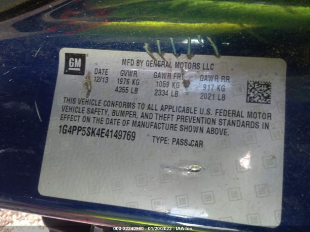 Photo 8 VIN: 1G4PP5SK4E4149769 - BUICK VERANO 