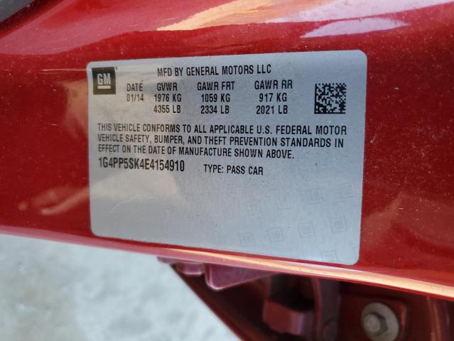 Photo 12 VIN: 1G4PP5SK4E4154910 - BUICK VERANO 