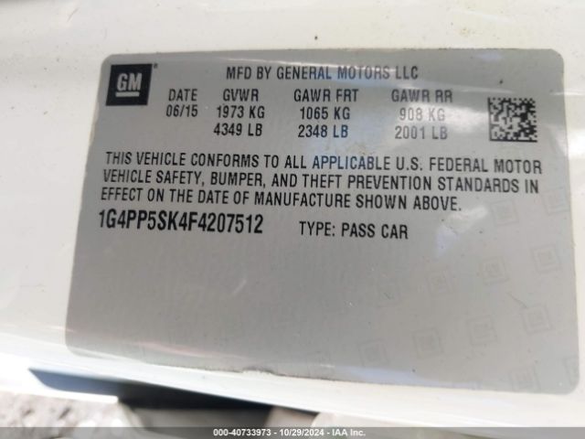 Photo 8 VIN: 1G4PP5SK4F4207512 - BUICK VERANO 