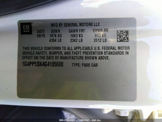 Photo 8 VIN: 1G4PP5SK4G4105600 - BUICK VERANO 