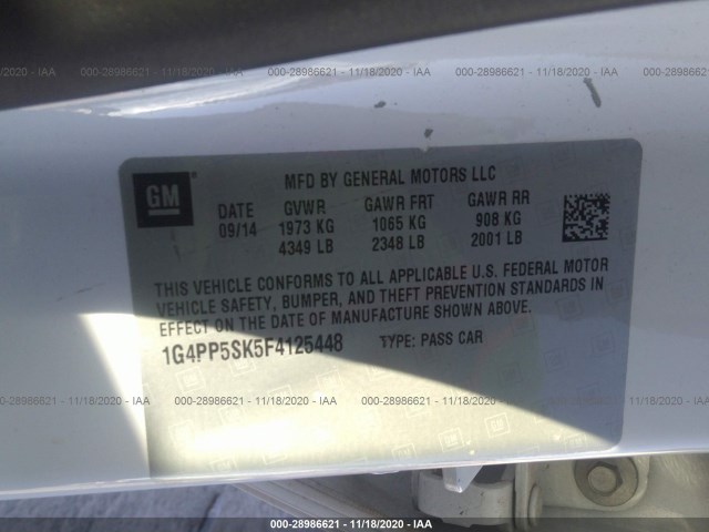 Photo 8 VIN: 1G4PP5SK5F4125448 - BUICK VERANO 