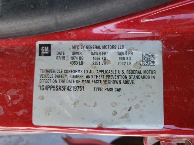 Photo 9 VIN: 1G4PP5SK5F4219751 - BUICK VERANO 