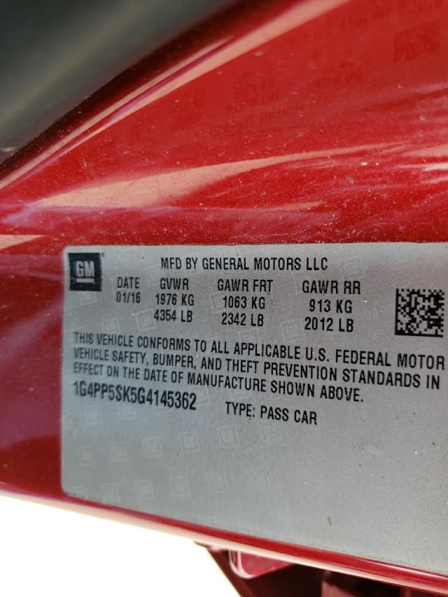 Photo 9 VIN: 1G4PP5SK5G4145362 - BUICK VERANO 