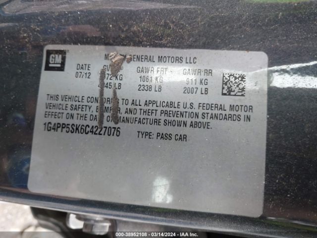 Photo 8 VIN: 1G4PP5SK6C4227076 - BUICK VERANO 