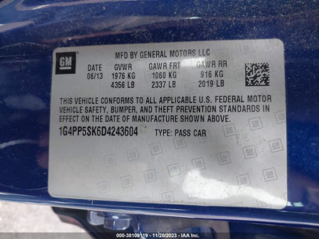 Photo 8 VIN: 1G4PP5SK6D4243604 - BUICK VERANO 