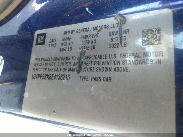 Photo 8 VIN: 1G4PP5SK6E4136215 - BUICK VERANO 