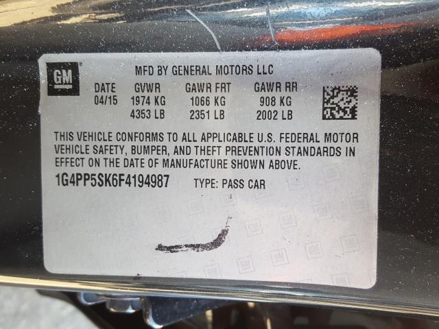 Photo 9 VIN: 1G4PP5SK6F4194987 - BUICK VERANO 