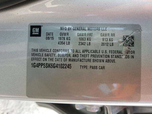 Photo 9 VIN: 1G4PP5SK6G4102245 - BUICK VERANO 