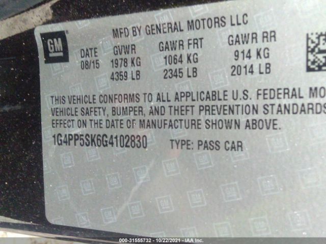 Photo 8 VIN: 1G4PP5SK6G4102830 - BUICK VERANO 