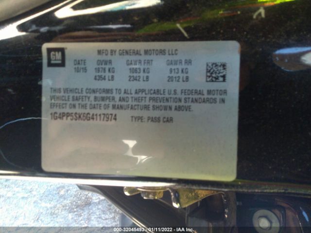 Photo 8 VIN: 1G4PP5SK6G4117974 - BUICK VERANO 