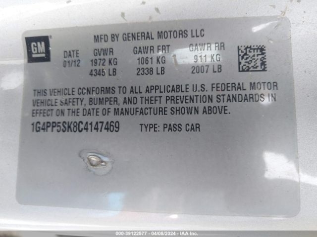 Photo 8 VIN: 1G4PP5SK8C4147469 - BUICK VERANO 