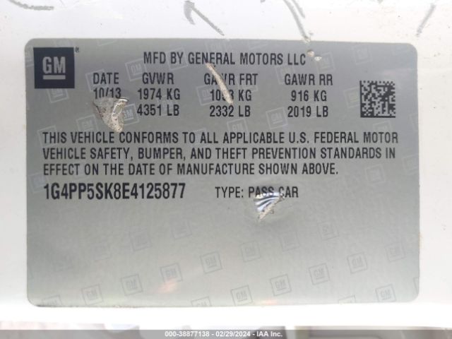 Photo 8 VIN: 1G4PP5SK8E4125877 - BUICK VERANO 