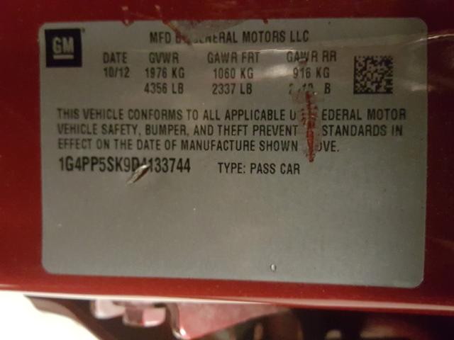 Photo 9 VIN: 1G4PP5SK9D4133744 - BUICK VERANO 