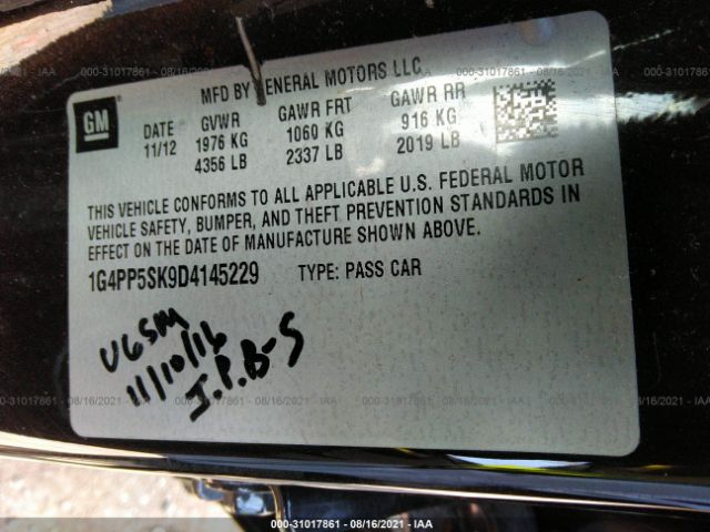 Photo 8 VIN: 1G4PP5SK9D4145229 - BUICK VERANO 