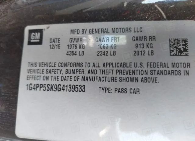 Photo 8 VIN: 1G4PP5SK9G4139533 - BUICK VERANO 