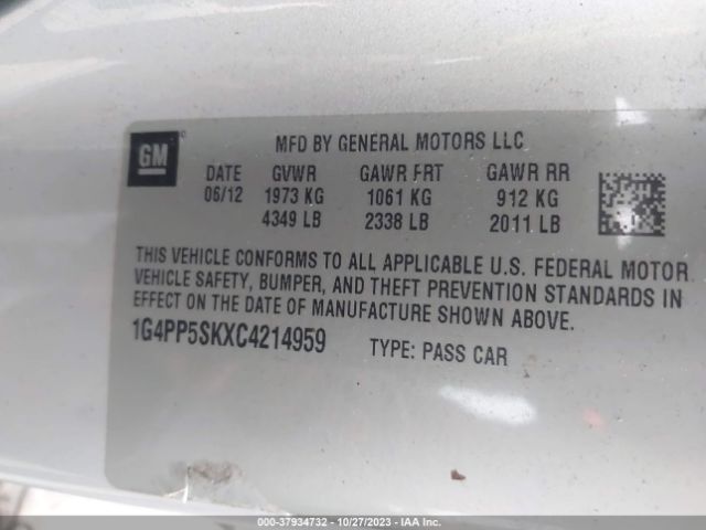 Photo 8 VIN: 1G4PP5SKXC4214959 - BUICK VERANO 