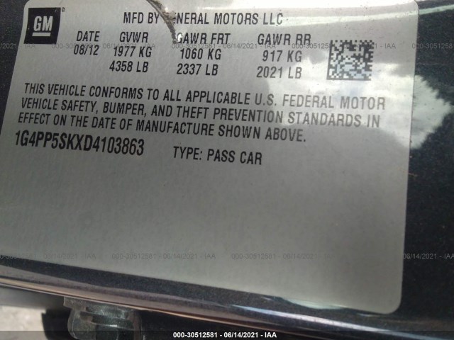 Photo 8 VIN: 1G4PP5SKXD4103863 - BUICK VERANO 