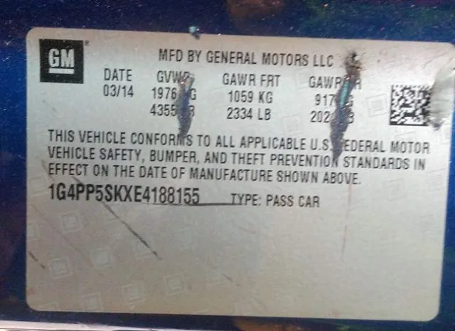 Photo 8 VIN: 1G4PP5SKXE4188155 - BUICK VERANO 