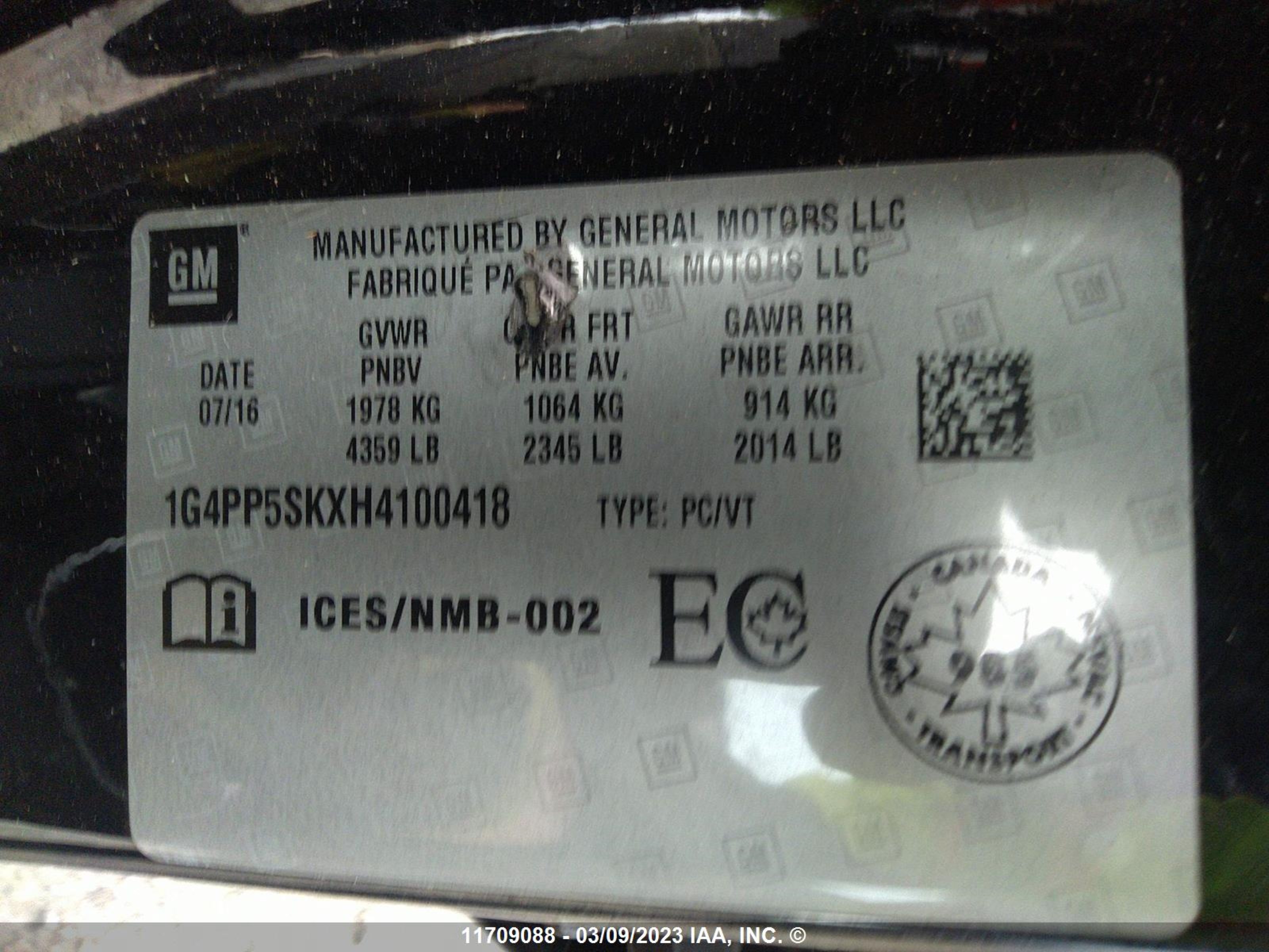 Photo 8 VIN: 1G4PP5SKXH4100418 - BUICK VERANO 