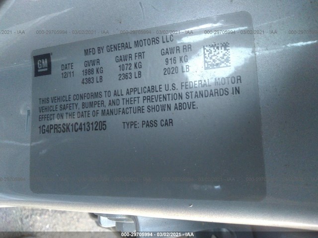 Photo 8 VIN: 1G4PR5SK1C4131205 - BUICK VERANO 