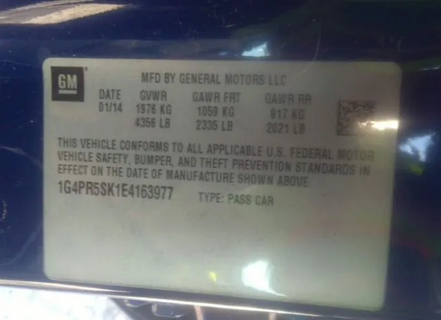 Photo 8 VIN: 1G4PR5SK1E4163977 - BUICK VERANO 