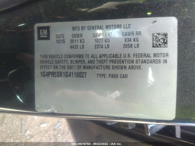 Photo 8 VIN: 1G4PR5SK1G4119027 - BUICK VERANO 