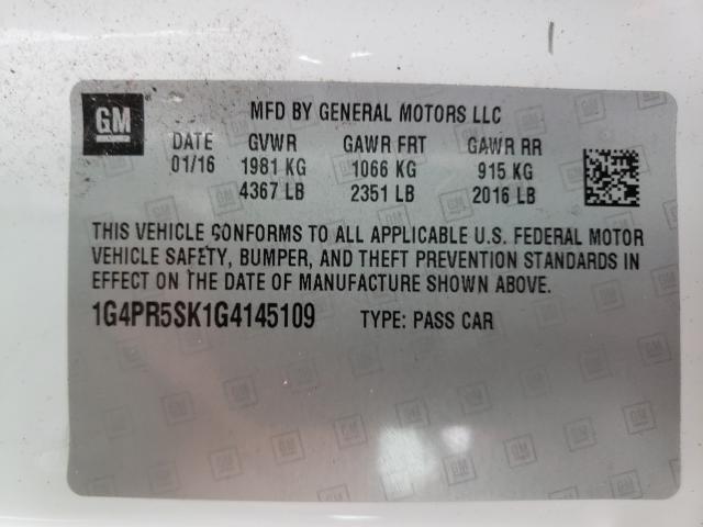 Photo 9 VIN: 1G4PR5SK1G4145109 - BUICK VERANO CON 