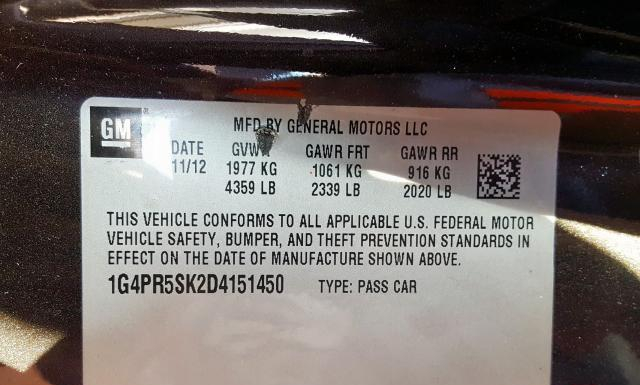 Photo 9 VIN: 1G4PR5SK2D4151450 - BUICK VERANO 