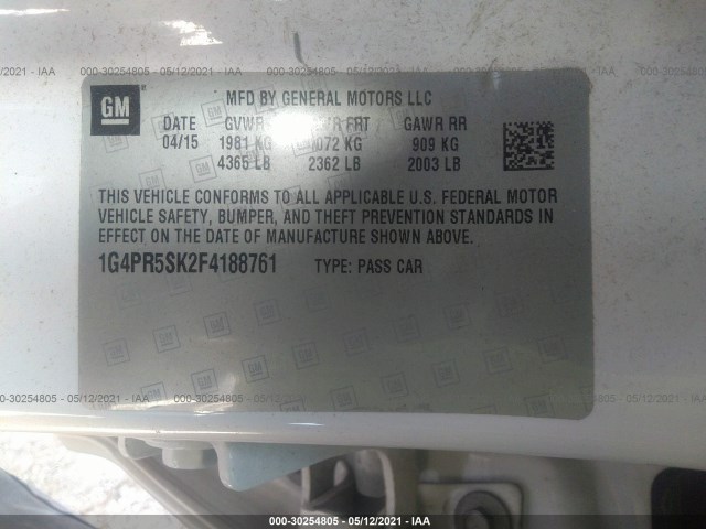 Photo 8 VIN: 1G4PR5SK2F4188761 - BUICK VERANO 