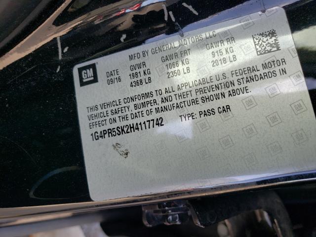 Photo 9 VIN: 1G4PR5SK2H4117742 - BUICK VERANO SPO 