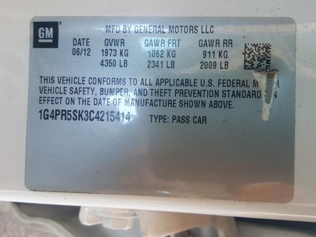 Photo 9 VIN: 1G4PR5SK3C4215414 - BUICK VERANO CON 