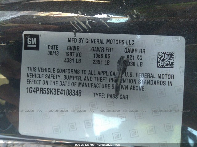 Photo 8 VIN: 1G4PR5SK3E4108348 - BUICK VERANO 