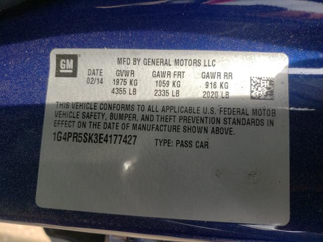 Photo 9 VIN: 1G4PR5SK3E4177427 - BUICK VERANO CON 