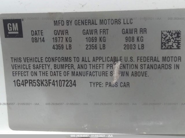 Photo 8 VIN: 1G4PR5SK3F4107234 - BUICK VERANO 