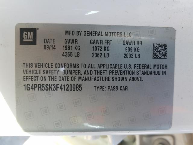 Photo 9 VIN: 1G4PR5SK3F4120985 - BUICK VERANO CON 