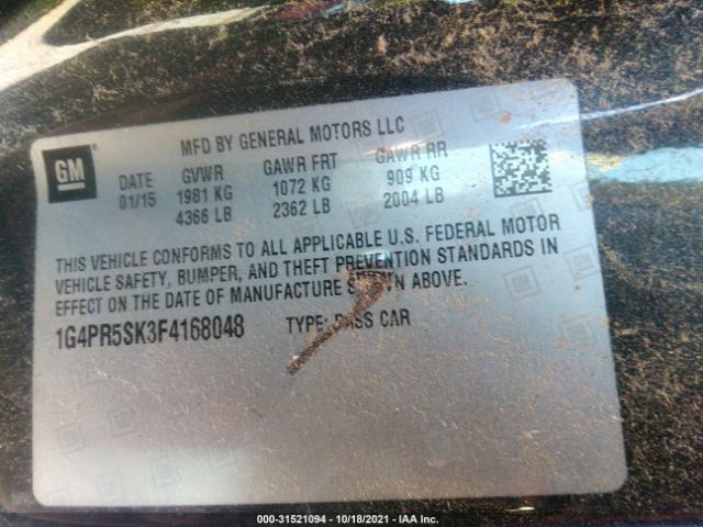 Photo 8 VIN: 1G4PR5SK3F4168048 - BUICK VERANO 