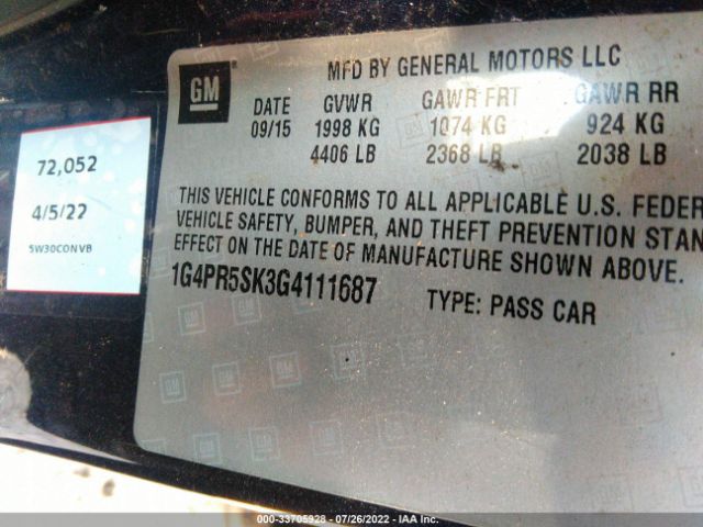 Photo 8 VIN: 1G4PR5SK3G4111687 - BUICK VERANO 