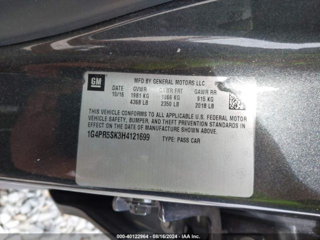 Photo 8 VIN: 1G4PR5SK3H4121699 - BUICK VERANO 