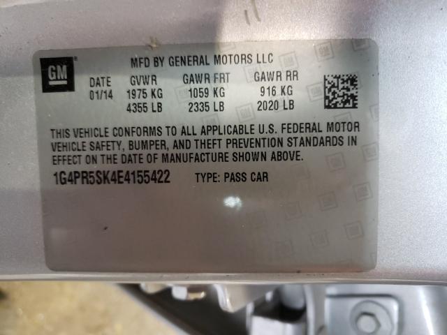 Photo 9 VIN: 1G4PR5SK4E4155422 - BUICK VERANO CON 