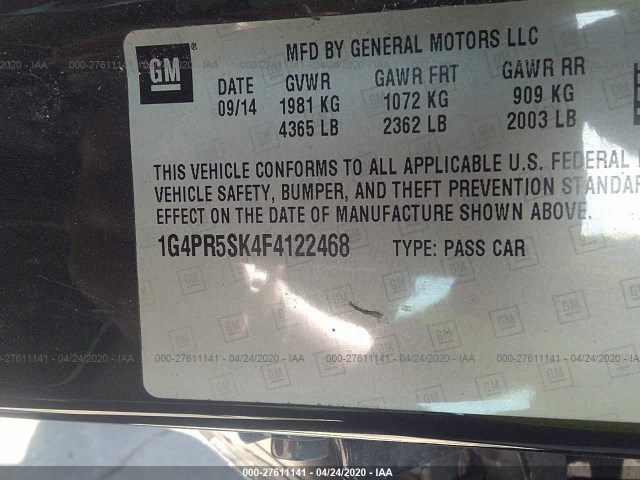 Photo 8 VIN: 1G4PR5SK4F4122468 - BUICK VERANO 