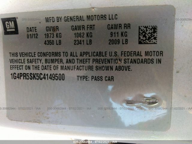 Photo 8 VIN: 1G4PR5SK5C4149500 - BUICK VERANO 